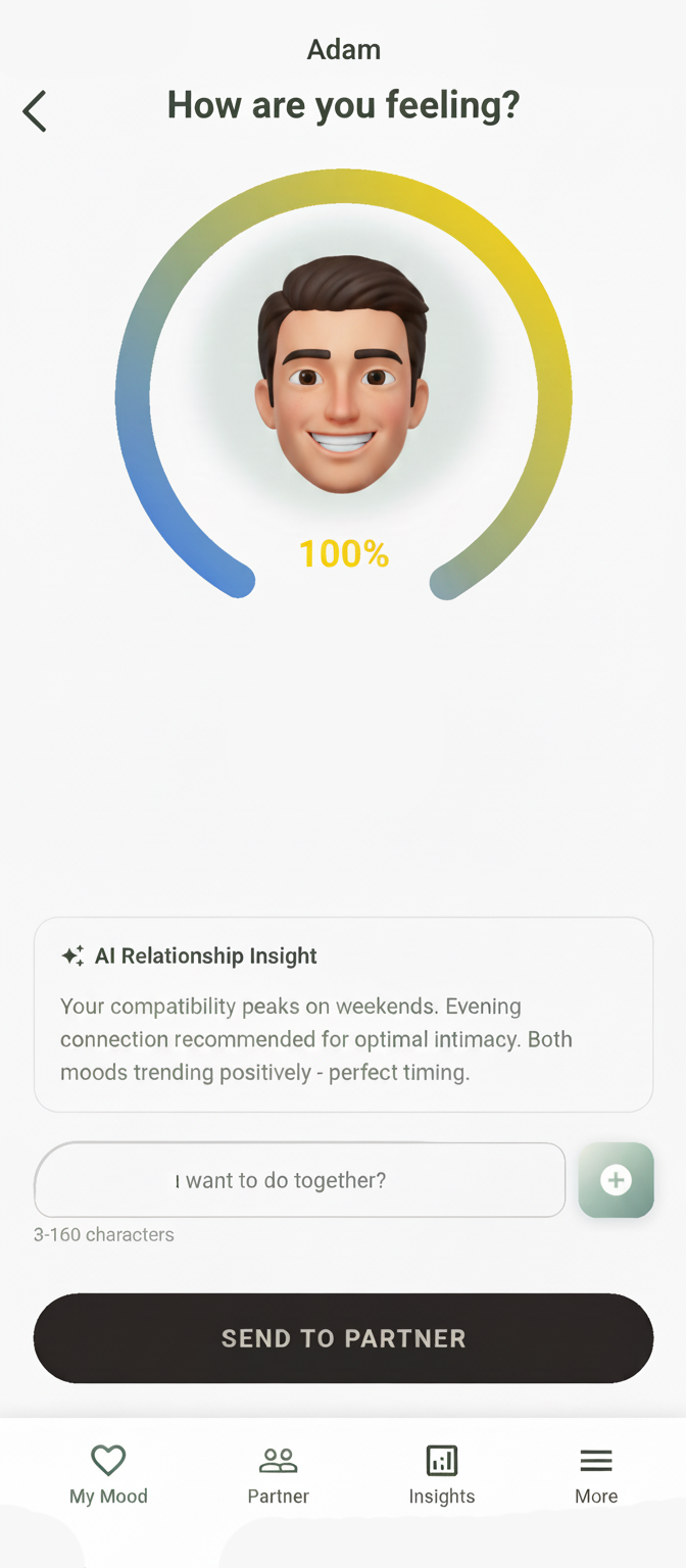 Partner Mood app - Partner mood view